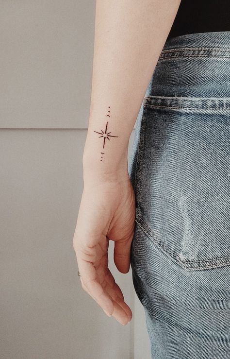 North Stars Tattoo, True North Tattoo, North Star Tattoo, Universe Tattoos, Sister Tats, North Star Tattoos, Sister Tat, 2 Tattoo, Universe Tattoo