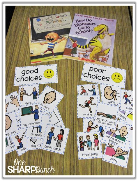 5 Activities You Shouldn't Skip the First Week of Kindergarten - Good and Poor Choices Kindergarten Writing Craft, Expected Vs Unexpected Behaviors Free, Expected Unexpected Behaviors, Prek Fun Friday Activities, Fun First Week Of School Activities, Expected Vs Unexpected Activities, Good And Bad Behavior Pictures For Kids, Fun Friday Kindergarten Activities, Back To School Centers Preschool