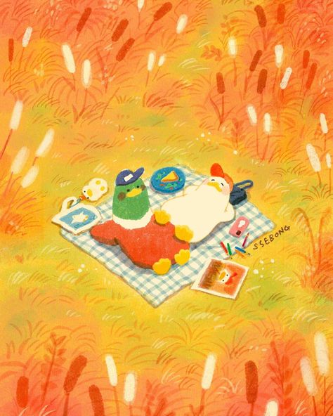 SSEBONG | Break time. #ssebong #쎄봉 | Instagram Duck Drawing, Duck Wallpaper, Break Time, Cute Doodle Art, Color Harmony, Animal Wallpaper, Children's Book Illustration, Cute Doodles, Interactive Design