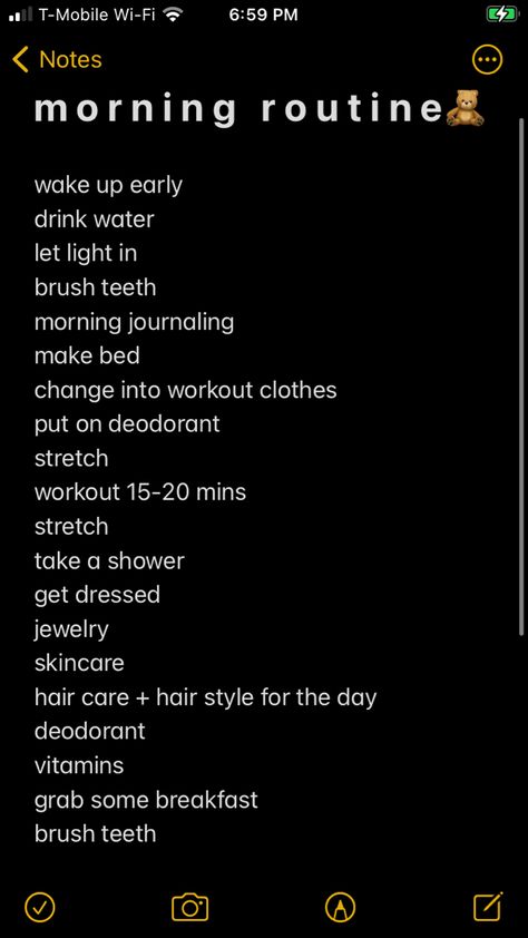 hello! this pin is for you guys to get some inspiration on how to start off your mornings! Hope this helps. Love you guys:) School Morning, Take A Shower, How To Make Bed, Best Self, Morning Routine, Drinking Water, Deodorant, Brushing Teeth, Workout Clothes