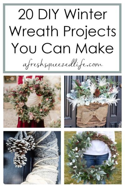 20 DIY WINTER WREATH IDEAS January Wreaths For Front Door Winter, January Wreath Ideas, Winter Wreath Ideas, January Wreath, Wire Wreaths, Diy Winter Wreath, Fuzzy Pillows, Winter Wreath Diy, Wreath Project