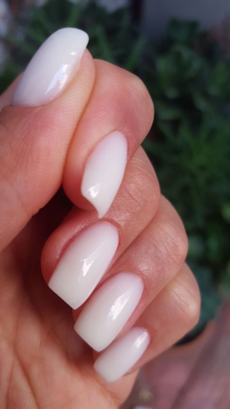 Short Neutral Manicure, Pinkish White Nails Acrylic, Off White Square Nails, Minimalist Nail Design Inspiration, Simple Dip Nails, Milky Nails, Makijaż Smokey Eye, Soft Nails, Nagel Inspo