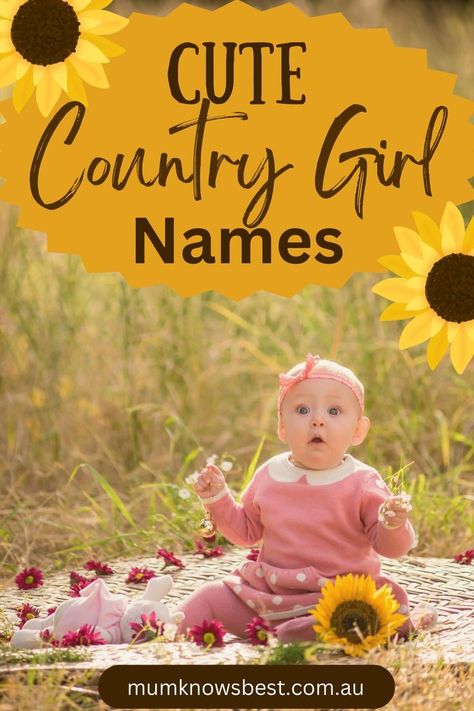 Still looking for the perfect name for your new baby girl? If you're searching for a "country sounding" name, check out this list of cute country girl names - you might just find the perfect name for your new baby daughter! Cute Country Names, Country Baby Girl Names, Country Girl Names, Country Girl Tattoos, Country Boy Names, Old Fashioned Boy Names, Country Baby Girl, Baby Name Ideas