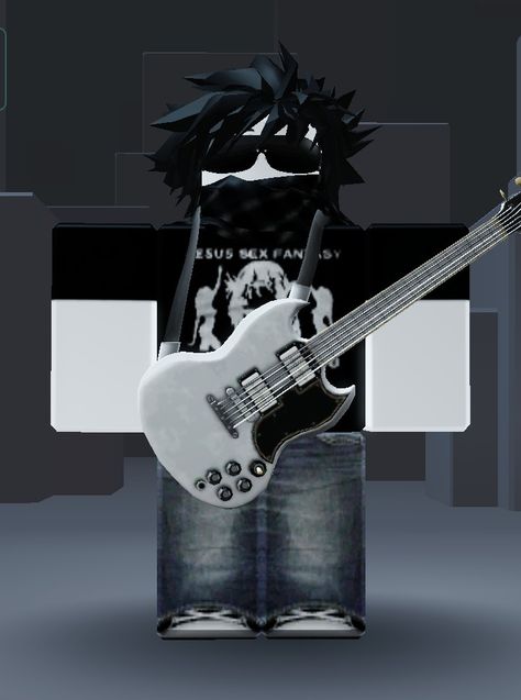 Roblox Rockstar Outfit, Rock Star Outfit, Roblox Fits, Roblox Outfits, Guitarist, Guitar