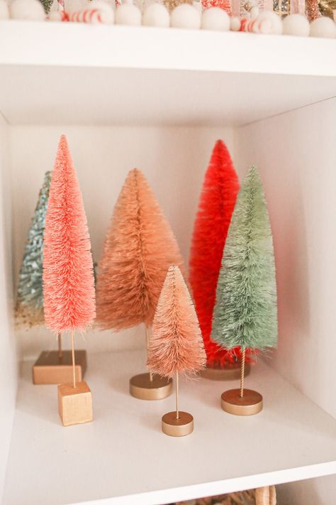 rainbow bottle brush trees for christmas Christmas Playroom, Bottle Brush Christmas Trees, Brush Trees, Trees Christmas, Cube Organizer, Bottle Brush Trees, Bottle Brush, Wonderful Time, Christmas Trees