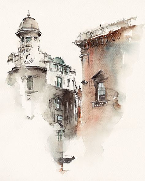 https://flic.kr/p/jpioD4 | Dublin, Ireland | a private commission for a visitor who loves this city ;) Sunga Park, Watercolor City, Watercolor Architecture, Architecture Painting, Tableau Art, 수채화 그림, Urban Sketching, Watercolor Sketch, Architecture Sketch