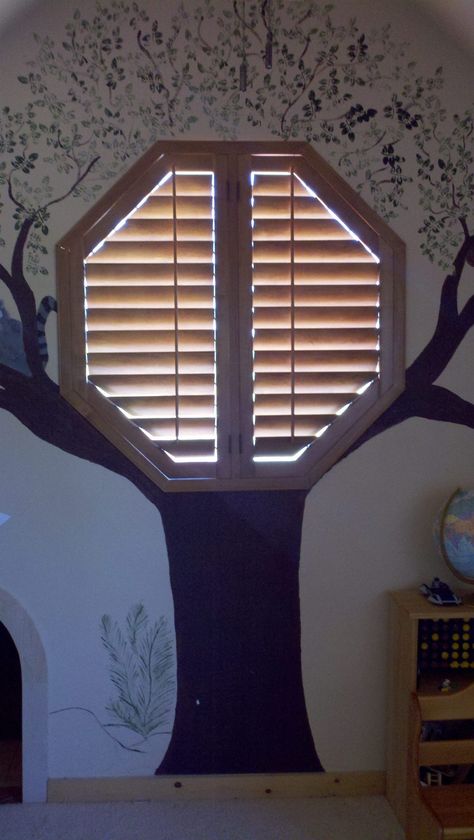 Blinds for Odd Shaped Windows: Circle, Oval, Octagon & Triangles | The Blinds.com Blog Octagon Window Decor, Octagonal Window, Window Shapes, French Doors Inside, Octagon Window, Circle Window, Shaped Windows, Porthole Window, Victorian Style Homes