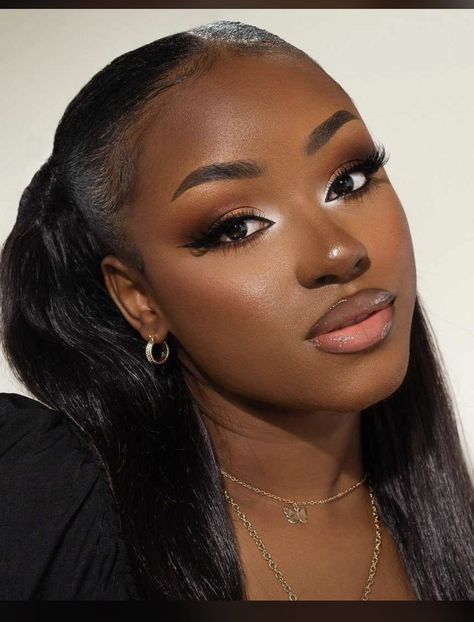 Nice Glam Makeup, Wedding Guest Makeup Black Women, Natural Full Face Makeup, Makeup Inspo Black Women, Everyday Makeup Black Women, Natural Soft Glam Makeup Black Women, Guest Wedding Makeup, Bold Glam Makeup, Nude Makeup Black Women