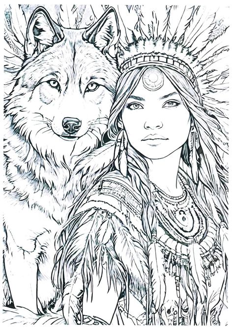 Indian Coloring Pages, Native American Coloring Pages, Native American Tattoo Designs, Colouring Art, Native American Drawing, Native American Tattoo, Quote Coloring Pages, Native American Artwork, Pattern Coloring Pages