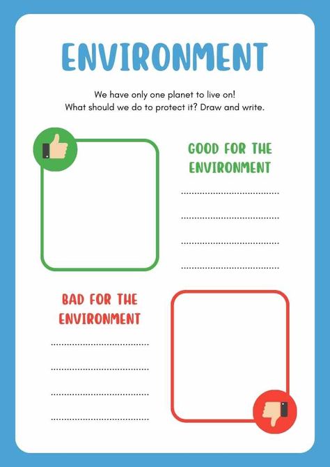 Good And Bad Things for the Environment Worksheet Environment Activities, Green Community, English Education, Learning English For Kids, Good And Bad, English Worksheets, White Minimalist, Education English, Bad Things