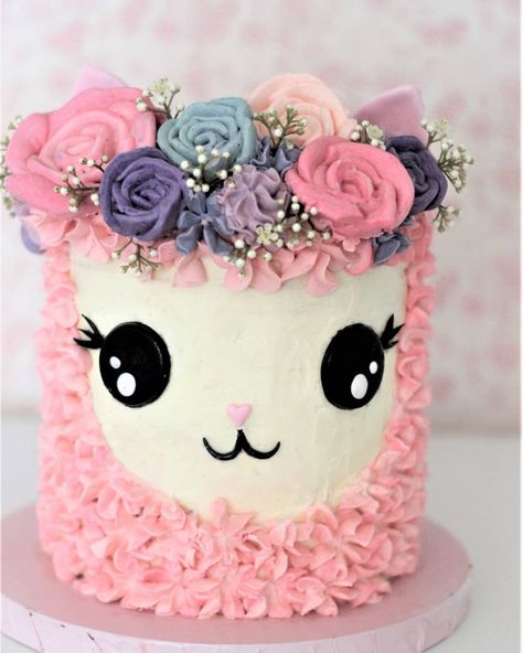 Lama Cake - Buttercream Cake Llama Cake Diy, Lama Cake Ideas, Lama Cakes Birthday, Easy Llama Cake, Llama Sheet Cake, Lama Cake, Llama Cakes, Llama Cake, Llama Birthday