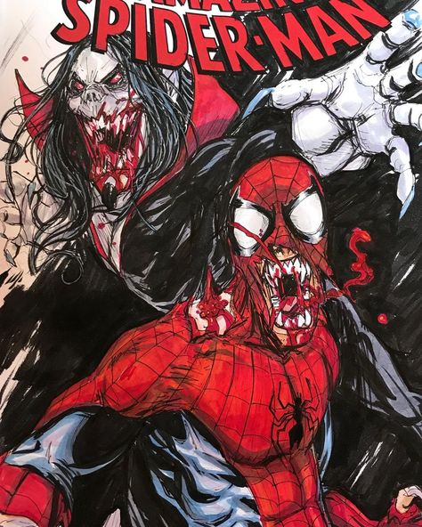 Phil Buckenham on Instagram: “#spiderman #morbius sketchcover #marvel #vampire #comicart #comics” Vampire Spiderman, Marvel Vampire, Sketch Cover, Marvel Comics Art, Mythical Creatures, Marvel Comics, Comic Art, Deadpool, Spiderman