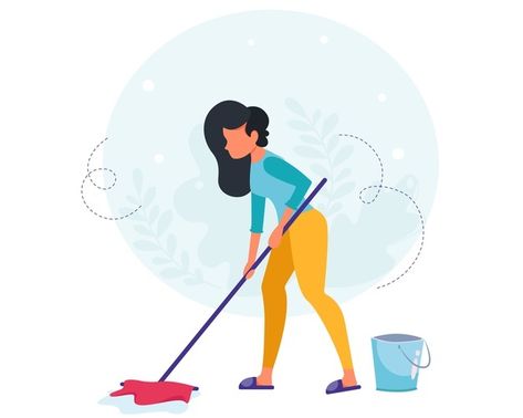 Cleaning Woman Illustration, Girl Cleaning House, Cleaning Lady Pictures, Cleaning Branding, Cleaning Illustration, Housewife Cleaning, Cleaning Art, Cleaning Woman, Cleaning Drawing