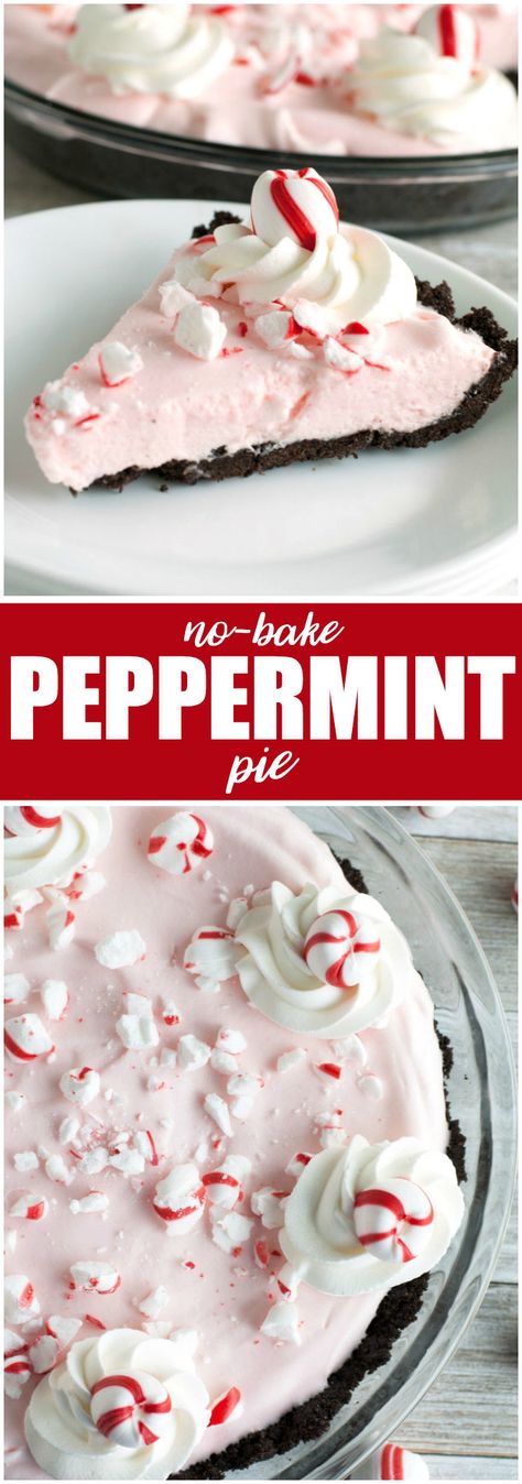 Christmas Pie Ideas, Peppermint Pie Recipe, Peppermint Desserts, Peppermint Pie, New Desserts, Desserts No Bake, Desserts Holiday, Pie Ideas, Peppermint Dessert