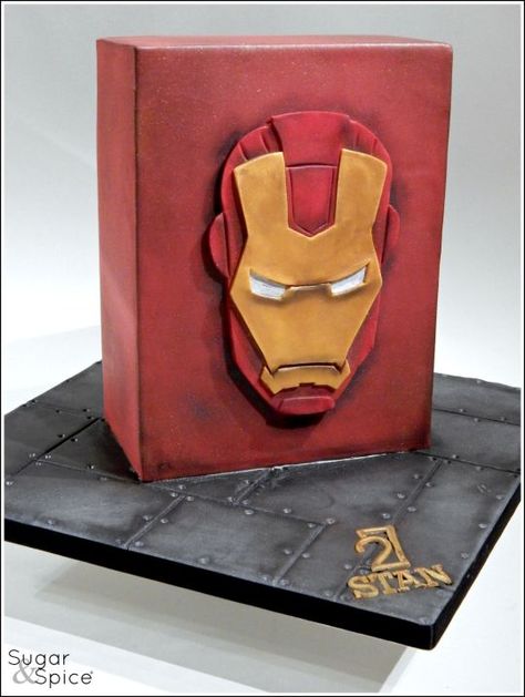 Iron Man Cake (with 2D 'mask' pictorial) - Cake by Sugargourmande Lou - CakesDecor Iron Man Image, Iron Man Cake, Iron Man Party, Superhero Cakes, Ironman Cake, Valentine Box Ideas, Christening Cake Boy, Iron Man Birthday, Superheroes Party