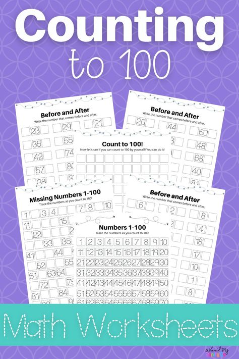 100 Chart Printable, Kinder Math Centers, Educational Youtube Channels, 100's Chart, Counting To 100, Elementary Learning, 100 Chart, Kids Math Worksheets, Kindergarten Math Worksheets