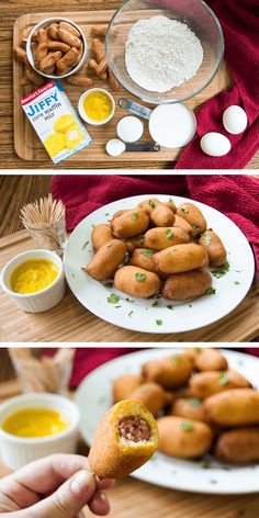 Homemade Mini Corn Dogs, Homemade Corndogs, Cornbread With Corn, Cottagecore Recipes, Mini Corn Dogs, Corndog Recipe, Cornbread Mix, Finger Foods Easy, Hot Dog Recipes