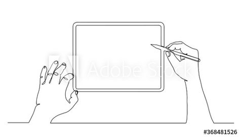 continuous line drawing of stylus writing pointing at tablet screen. First person view. One line tablet with stylus vector illustration #AD , #stylus, #writing, #pointing, #continuous, #line First Person Point Of View Drawing, Point Of View Drawing, First Person Point Of View, View Drawing, Continuous Line Drawing, Tablet Screen, Continuous Line, Point Of View, Line Drawing