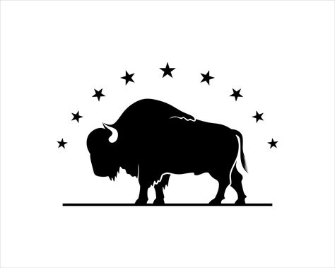 Animal Icon Design, Buffalo Silhouette, Bison Tattoo, Buffalo Tattoo, Bison Logo, Buffalo Painting, Buffalo Logo, Grafic Art, Bison Art