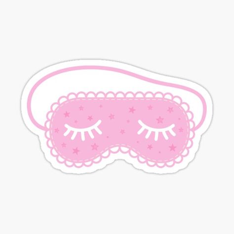 Sleepover Stickers, Pink Stickers Aesthetic Printable, Sleep Stickers, Sleeping Sticker, Mask Sticker, Bison Art, Sleeping Eye Mask, Pijama Party, Pyjama Party