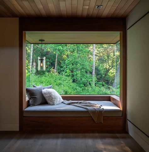 Step inside a contemporary yet inviting home in the Willamette Valley Cozy Window Seat, Soft Living, Cozy Ideas, Window Seat Design, Window Seats, Willamette Valley, Inviting Home, Seat Design, Step Inside