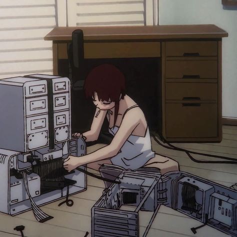 Lain Iwakura, Serial Experiments Lain, Psychological Horror, Old Anime, Present Day, Funky Art, Me Me Me Anime, Cute Icons, Love Is All