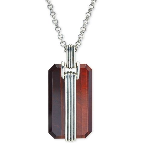 Esquire Men's Jewelry Red Tiger's Eye Pendant Necklace in Sterling... ($300) ❤ liked on Polyvore featuring men's fashion, men's jewelry, men's necklaces, silver, mens watches jewelry, mens sterling silver necklace, mens pendant necklace, mens tiger eye necklace and mens necklaces Mens Jewelry Pendants, Mens Jewelry Diy, Necklaces Luxury, Mens Sterling Silver Necklace, Mens Necklace Pendant, Eye Pendant Necklace, Macys Jewelry, Mens Gold Jewelry, Tigers Eye Necklace