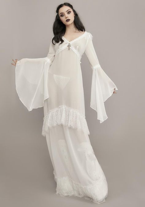 White Goth Dress, White Gothic Dress, White Goth Outfit, Ghost Dresses, Velvet Lingerie, Vampire Dress, White Lace Maxi Dress, Sheer Maxi Dress, Elegant Maxi Dress