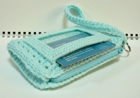 Crocheted Wallet with Photo Pocket/ID Card Pocket Crocheted Wallet, Pocket Inspiration, Wallet Crochet, Crochet Phone Cover, Crochet Organizer, Crochet Wallet, Pocket Photo, Crochet Coin Purse, Crochet Case