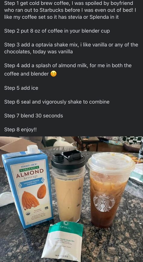 Optavia Coffee Options, Optavia Coffee Creamer, Optavia Coffee, Smoothie Hacks, Optavia Diet, Optavia Meals, Lean Protein Meals, Keto Fast Food, Protein Shake Smoothie