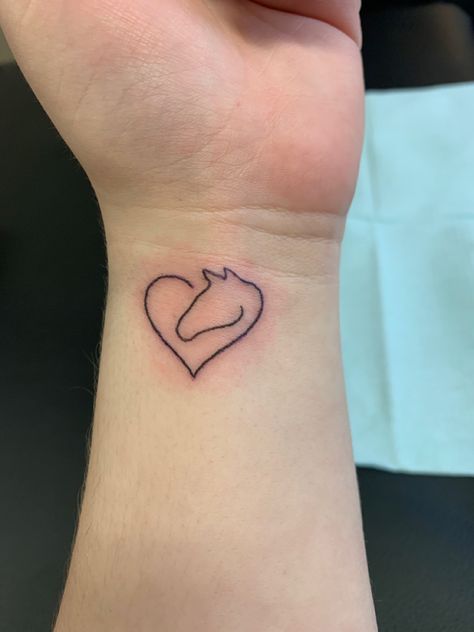 Horse And Heart Tattoo, Horse Head Heart Tattoo, Semicolon Tattoo Horse, Small Horse Head Tattoo, Horse Face Marking Tattoo, Mini Horse Tattoo, Little Horse Tattoo, Cute Horse Tattoos, Small Horse Tattoos For Women