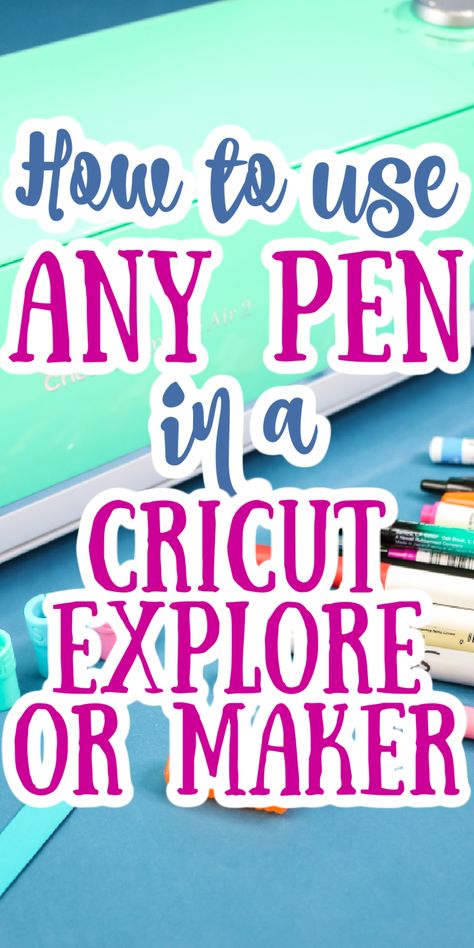 This Cricut Maker and Cricut Explore pen hack is life-changing! Use this idea to use any pen in your Cricut machine! #cricut #cricuthack #cricutmachine Pens For Cricut Maker, Cricut Marker Hack, Cricut Pens Projects Ideas, Cricut Pen Projects, Cricut Pens Hack, Cricket Maker, Pen Projects, Address Envelopes, Cricut Air 2