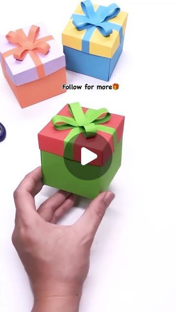 Eram Kids Zone Dream on Instagram: "DIY Gift box 🎁 Easy to make✨
Follow @eram_kids_zone_dream 🌸🌈
.
.
#KidsCrafts#KidsActivities#CreativeKids#ArtAndCraft #Crafty#CraftyMom#Creative#Craft #instagram #Crafts#Handicraft#Crafting#Kindergarten#PaperCraft#PaperCrafts#CraftIdeas#DIY#ArtProject#Crafty_Joy_Land#CraftyJoyLand#explore#reelitfeelit" Surprise Boxes Diy, Make A Gift Box Out Of Cardboard, Diy Small Boxes Paper, Gift Box Craft Ideas, Diy Mystery Box Ideas, Make A Box With Paper, How To Make Box With Paper, Diy Paper Box Template, Origami Present