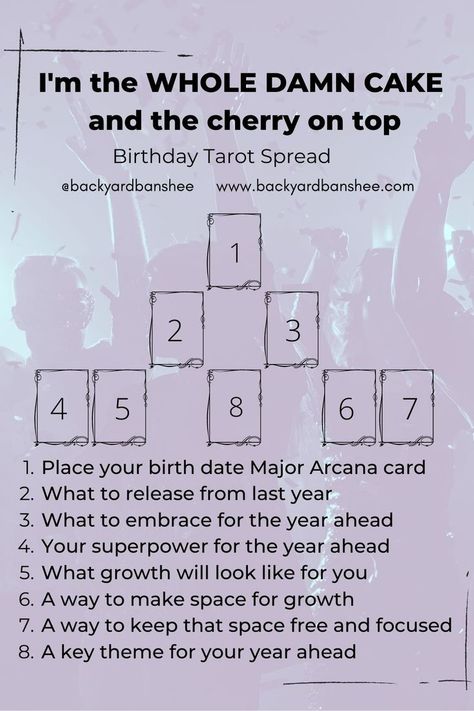 With this birthday tarot spread, you can tap into some powerful, empowering energy that will energise you and bring you exactly that self-care tarot check-in you deserve for your birthday. Birthday Tarot, Astrology Dates, Oracle Card Spreads, Tarot Reading Spreads, Learning Tarot Cards, Interactive Reading, Tarot Guide, Tarot Card Spreads, Major Arcana Cards