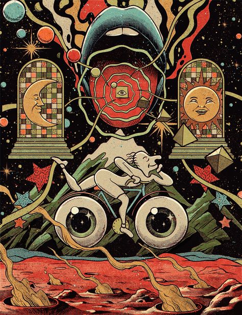 High Times 420 issue on Behance Rock Poster Art, Trippy Artwork, Trippy Designs, Psychadelic Art, High Times, Arte Inspo, Trippy Art, In Space, Surreal Art