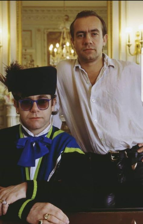 Elton John and Bernie Taupin by Terry O'Neill 1987 Elton John Costume, Bernie Taupin, Terry O Neill, John Terry, Captain Fantastic, Paris Pictures, By Terry, Popular Music, Elton John