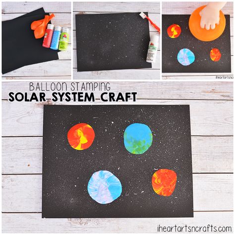 Solar System Craft, Painting Planets, Summer School Crafts, Arts N Crafts, Space Crafts For Kids, Solar System Crafts, Balloon Painting, Space Activities, Space Party