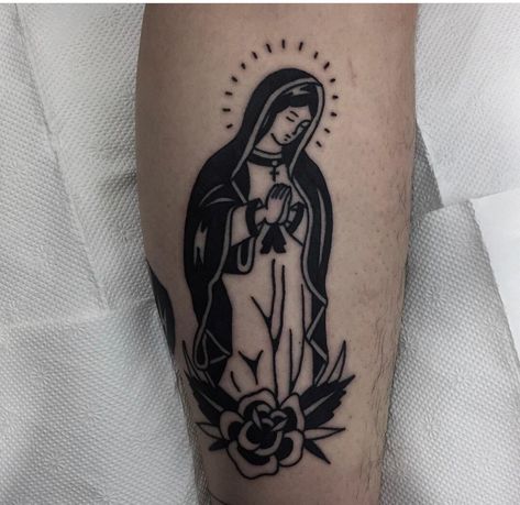 Mens Face Tattoos, Mother Mary Tattoos, Cupid Tattoo, Virgin Mary Tattoo, Cherub Tattoo, Mary Tattoo, Traditional Tattoo Sleeve, Aztec Tattoo, Religious Tattoos