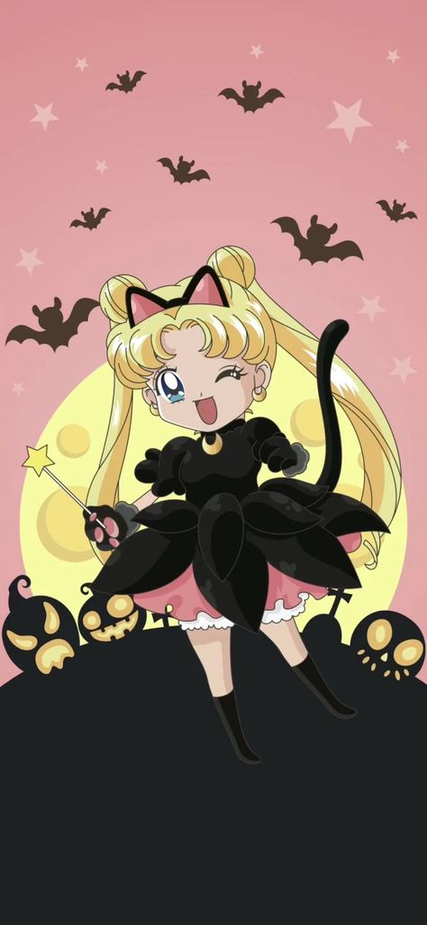 Sailor Moon Halloween Wallpaper, Sailor Moon Halloween, Sailor Moon Background, Persona 5 Anime, Harley Quinn Drawing, Arte Sailor Moon, Sailor Scout, Sailor Moon Stars, Love Moon