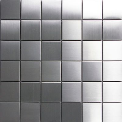 Square Metal 2x2"Mosaic Stainless Steel Tile Shower Accent Tile, Wall Boards, Unsanded Grout, Steel Tiles, Stainless Steel Tile, Metal Mosaic Tiles, Contemporary Tile, Stone Mosaic Tile, Ceramic Subway Tile