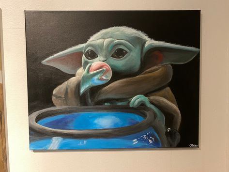 Baby Star Wars Characters, Pencil Creative, Paintings Art, Star Wars Baby, Acrylic Painting On Canvas, Star Wars Characters, Star Wars Art, Acrylic Painting Canvas, Painting On Canvas