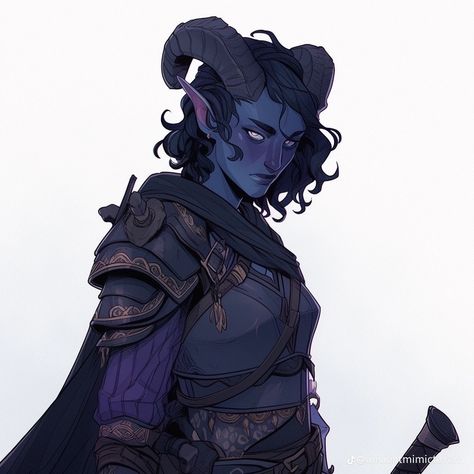 Mephistopheles Tiefling, Blue Tiefling Aesthetic, Blue Tiefling Female, Female Tiefling Rogue, Blue Tiefling Woman, Purple Tiefling Female, Tiefling Ranger, Blue Tiefling, Tiefling Warlock