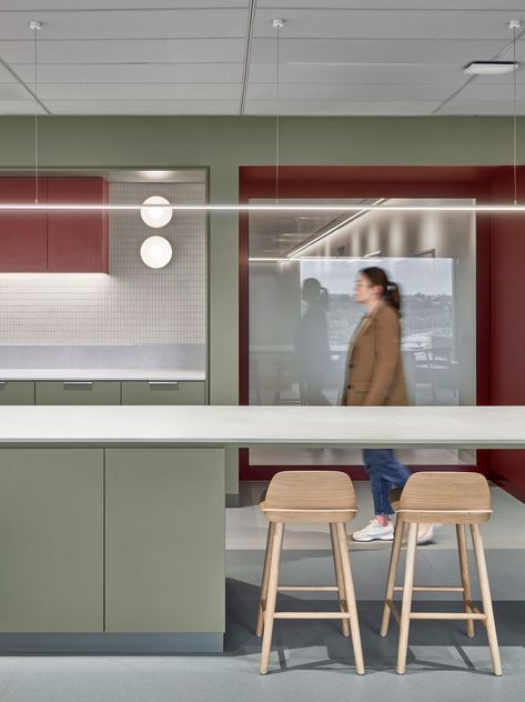 Unispace | Project | Mitsui & Co. (Australia) Ltd., Melbourne Office Kitchenette, Office Concept, Banks Office, Communal Kitchen, Office Pantry, Australian Interior, Office Design Ideas, Pharmacy Design, Australian Interior Design