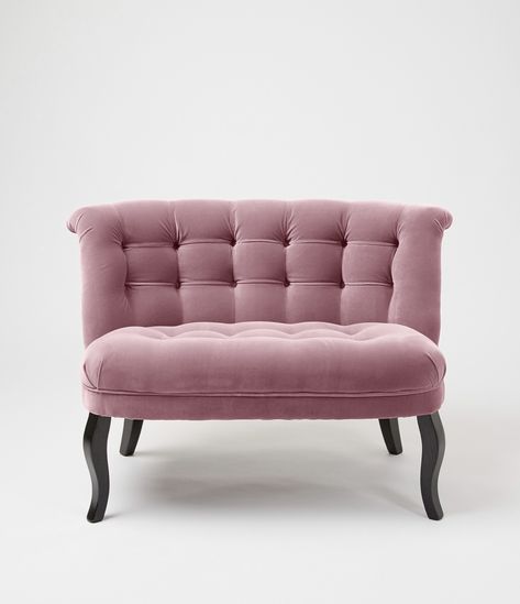 Pink Loveseat, Grey Loveseat, Velvet Loveseat, Oliver Bonas, Designers Guild, Cotton Velvet, Reading Nook, Solid Hardwood, Velvet Fabric