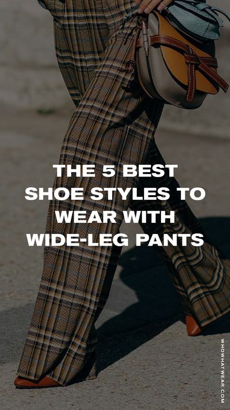 What shoes to wear with wide-leg pants What Shoes To Wear With Flowy Pants, Wide Leg Pants With Clogs, Wide Leg Slacks Outfit Casual, Style With Wide Leg Pants, Wear Wide Leg Pants, Wide Leg Pants Ballet Flats, Heels For Wide Leg Pants, Wide Leg Pants Pointy Shoes, Wide Pants Casual Outfit