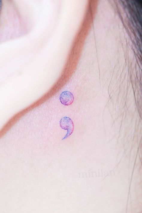 Watercolor Semicolon Tattoo, Survivor Tattoos, Cute Tattoo Designs, Semi Colon Tattoo, Semicolon Tattoos, Colon Tattoo, Peace Tattoos, Tattoo Appointment, Semi Colon