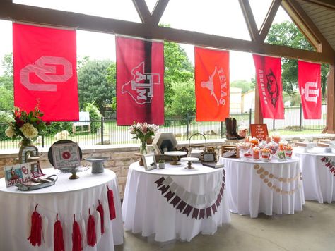 High School Graduation Party — Mint Event Design College Selection Reveal, College Table Grad Party, Ballon Arch Grad Party, Ou Grad Party, A&m Graduation Party, Combined Graduation Party Ideas, Grad Tables, Grad Party Picture Backdrop, Grad Party Table Ideas