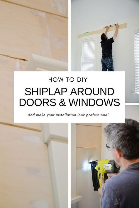 How to #DIY #Shiplap around doors and windows. Shiplap tips, shiplap DIY. Make your shiplap installation look professional. Installing Shiplap, Diy Shiplap, Faux Shiplap, Doors And Windows, Diy Garage, Ship Lap Walls, Diy Home Improvement, Remodeling Projects, Walk In Shower