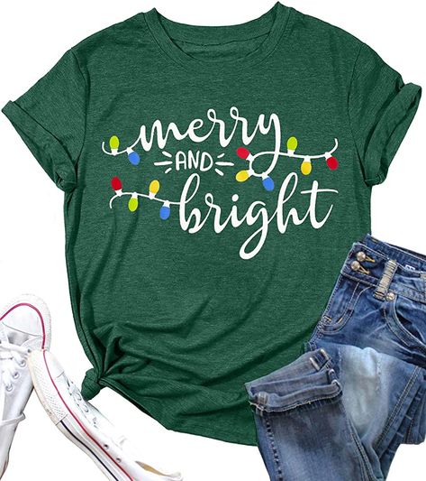 Toddler Christmas Shirt, Christmas Shirts For Women, Flannel Blouse, Comfortable Blouses, Letter Print Tee, Merry Christmas Shirts, Holiday Tops, Silver Christmas, Womens Crewneck