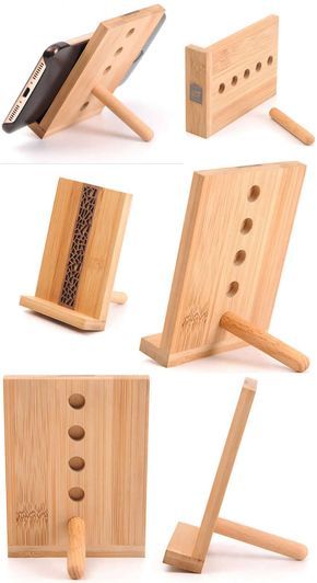 Woodworking Plans Storage, Diy Phone Stand, Projek Kayu, Ipad Holder, Work Diy, Wood Working Gifts, Diy Holz, Woodworking Jigs, Diy Desk